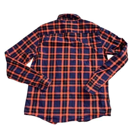 Banana Republic Mens Slim Fit Button Front Plaid Shirt-Orange/Blue-Size M-GUC - Picture 6 of 6
